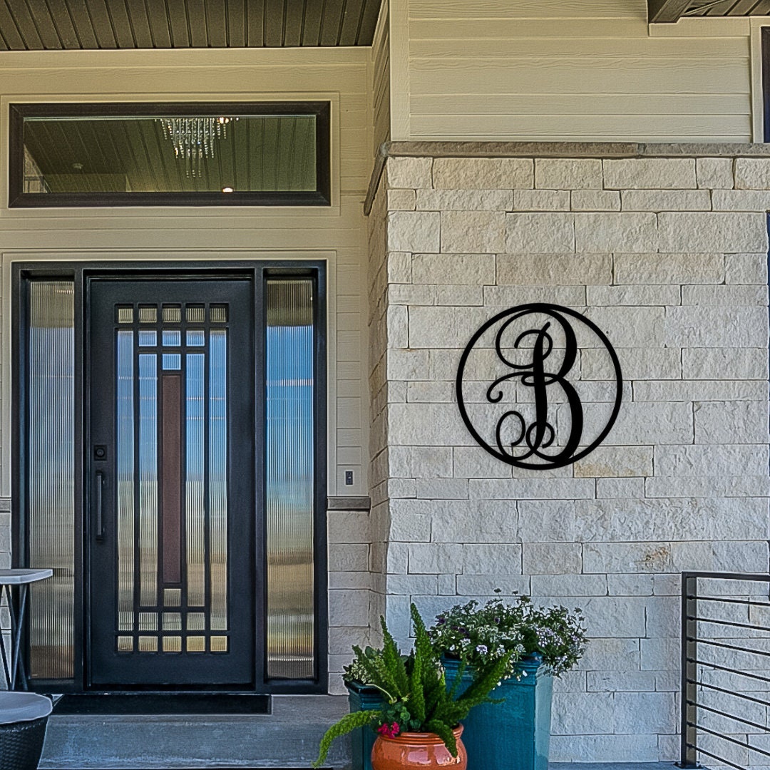 Custom Metal Monogram Sign, Last Name Family Sign, Wall or Garden Art ...