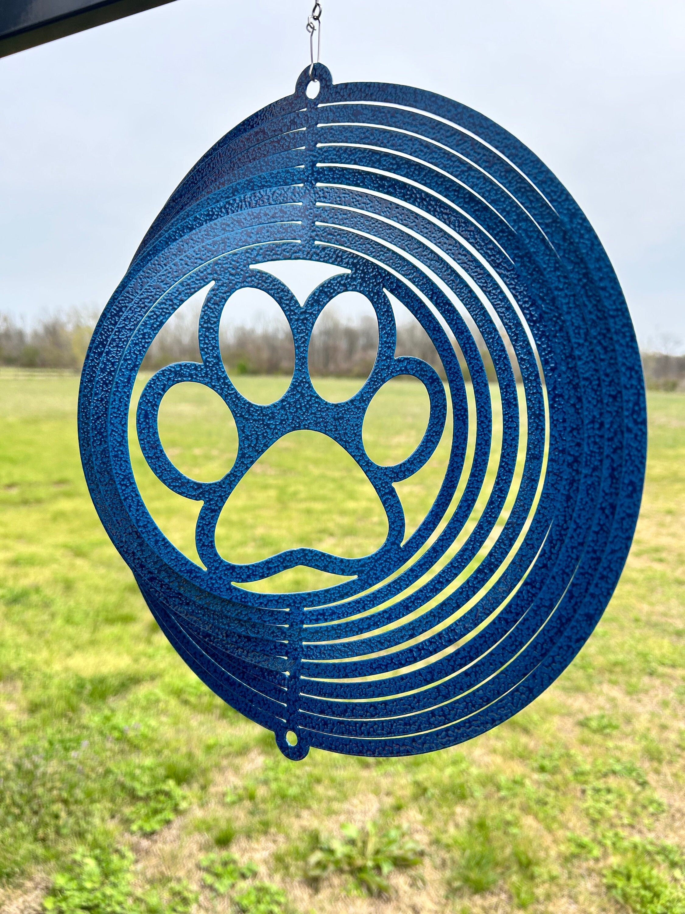 Paw Print Metal Wind Spinner, Paw Print Wind Spinner, Metal Wind Spinner, Wind Spinner, Outdoor Decor, Yard Art, Metal Yard Art, Outdoor Art