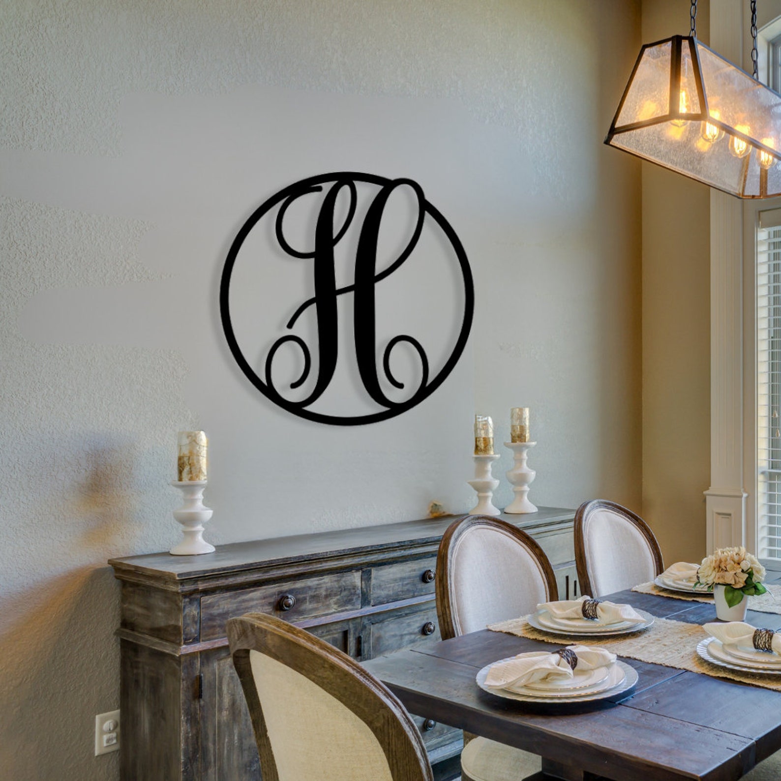 Custom Metal Monogram Sign, Last Name Family Sign, Wall or Garden Art ...