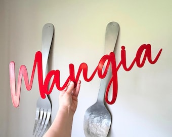 Mangia Metal Sign: Italian Kitchen Wall Decor