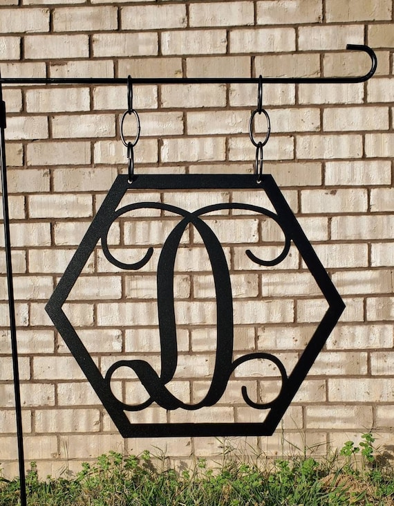 Single Letter Monogram, Initial Metal Sign, Monogram Metal Sign, Metal Garden Flag, Metal Yard Decor, Metal Letters, Welcome Home Gift