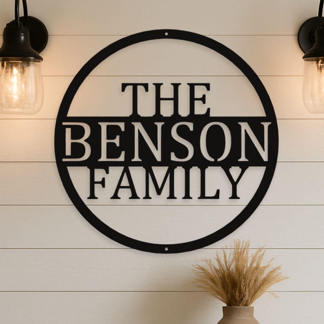 Personalized Metal Family Name Sign, Custom Wall Art Metal Name Sign ...