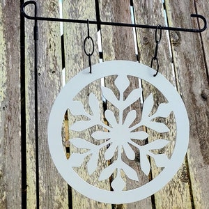 Snowflake Metal Garden Flag, Snowflake Garden Flag, Winter Garden Flag, Metal Garden Flag, Snow Garden Flag, Metal Yard Art, Outdoor Sign image 3