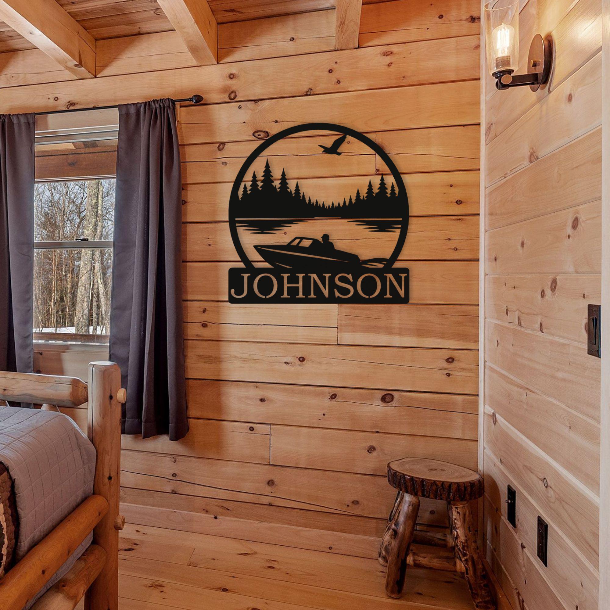 Personalized Boat Lake House Sign, Custom Nautical Wall Art for Dock ...
