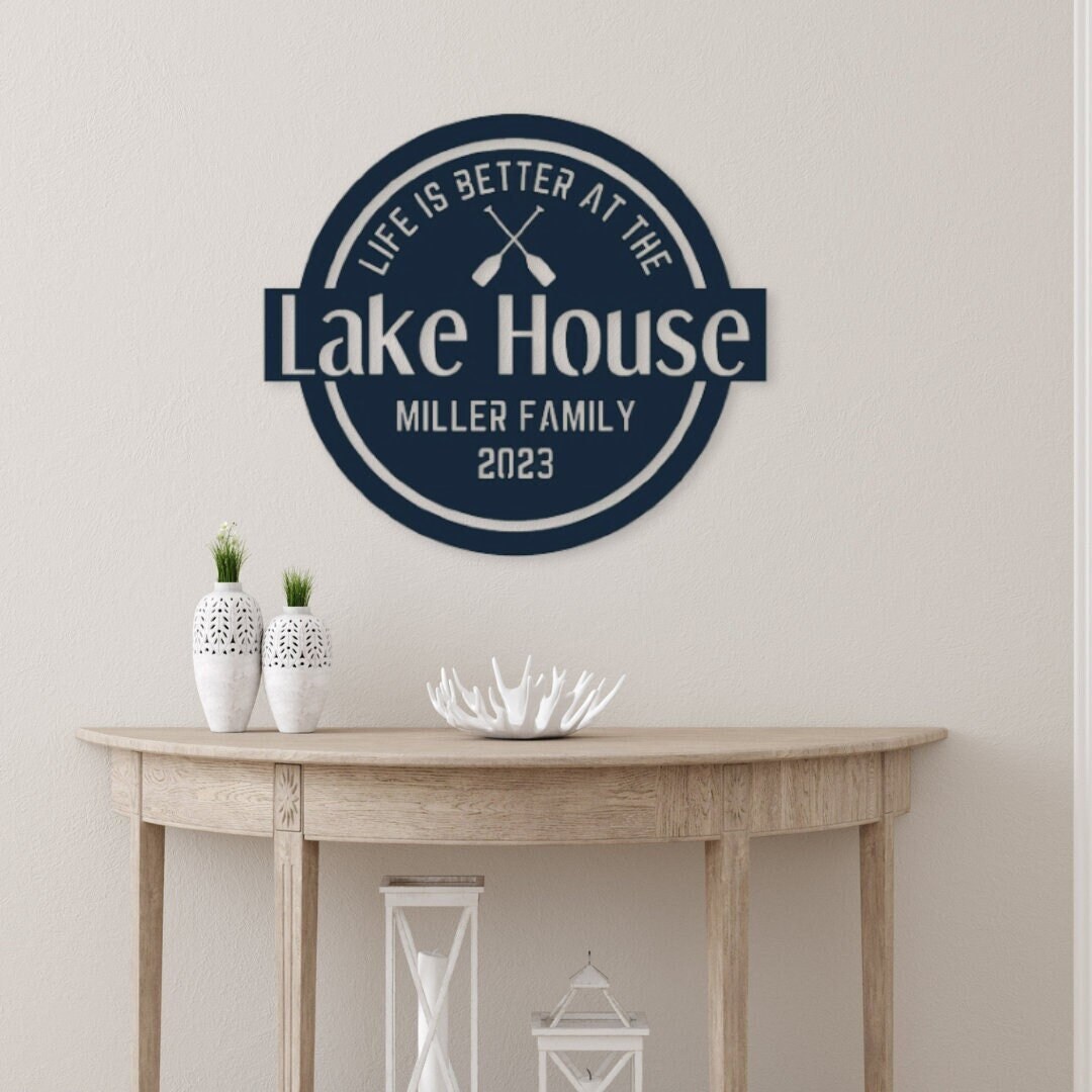 Personalized Lake House Sign, Metal Lake Sign, Lake House Sign, Custom