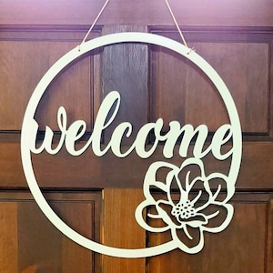 Welcome Door Hanger, Door Hanger, Floral Door Hanger, Door Decor, Front Door Sign, Welcome Wreath, Door Wreath, Housewarming Gift, Closing