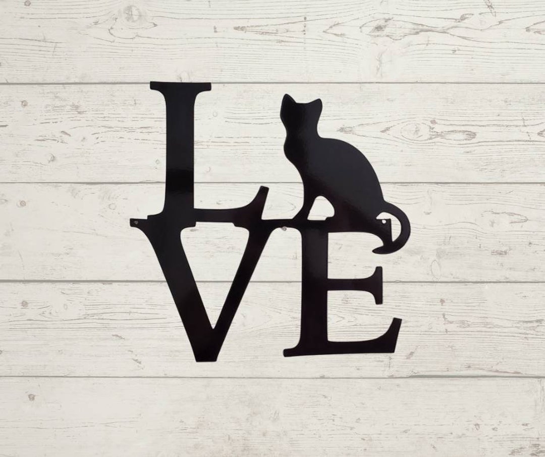 Personalized Cat Lovers Metal Monogram Sign - Gift Idea For Cat Lover - Home Is Where The Cat Is