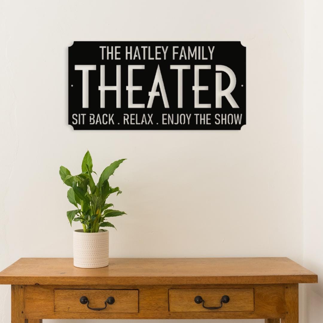 Personalized Home Theater Metal Sign: Cinema Room Decor - Etsy