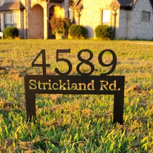 Lawn Address Metal Sign, Metal Address Yard Stake, Address Sign, House Number Sign, Address Sign, Housewarming Gift, Metal Sign, Address