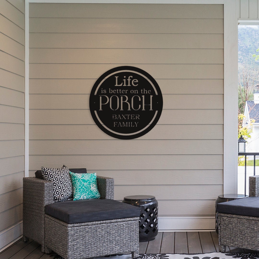 Custom Metal Porch Sign, Personalized Outdoor Sign, Family Name Sign ...
