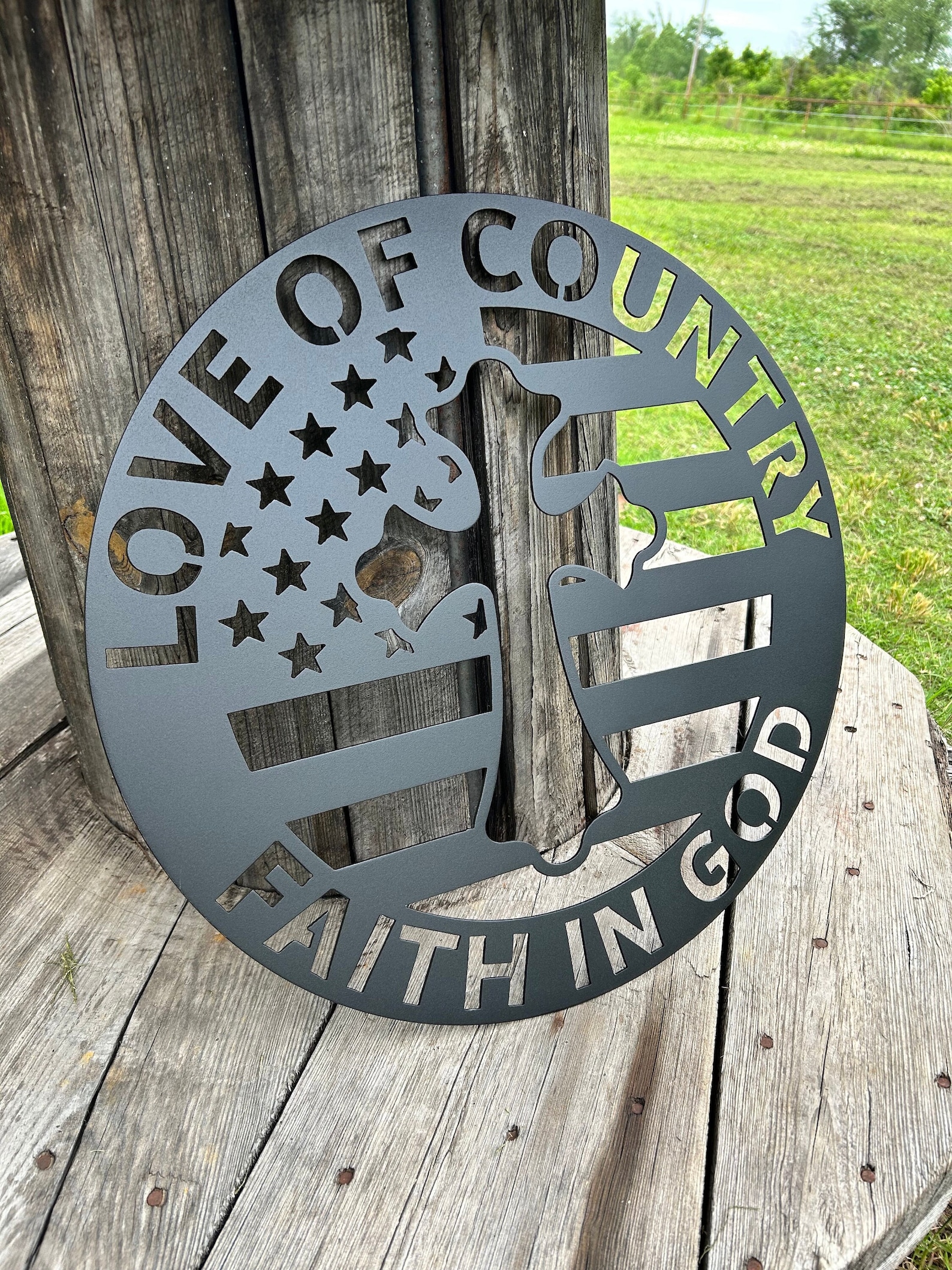 Faith American Flag Metal Sign, Patriotic Decor, Flag Wall Sign ...