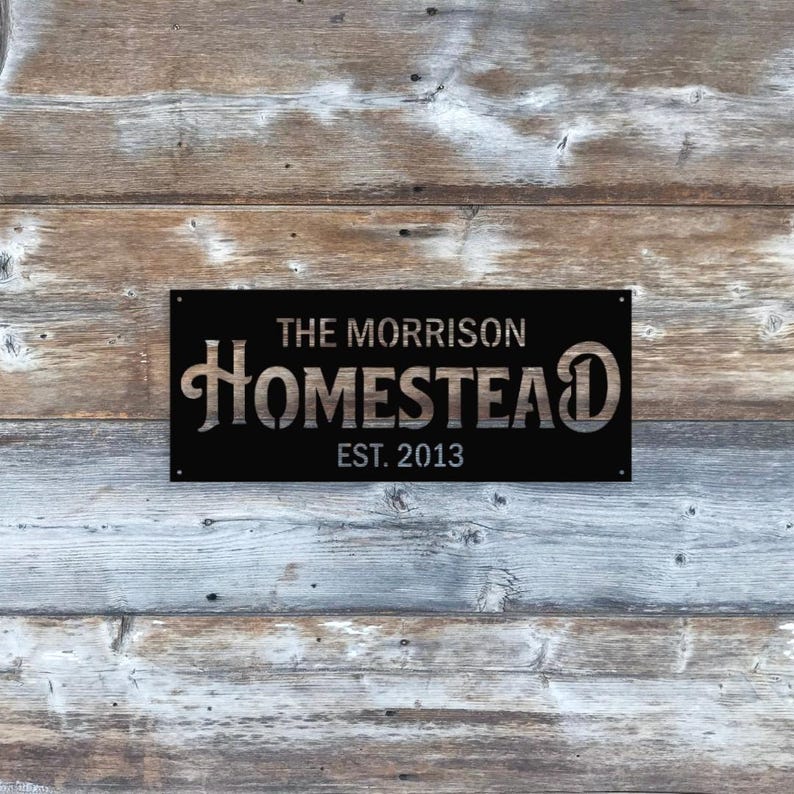 Homestead Sign Design Personalized Family Homestead Sign, Family Name Wall Art, Custom Metal ...