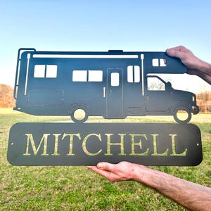 Personalized RV Sign Metal, Class C Rv, Campin Sign Family, RV Camping Sign, Campsite Personalized Sign, RV Camping Gifts, Motor Home Sign
