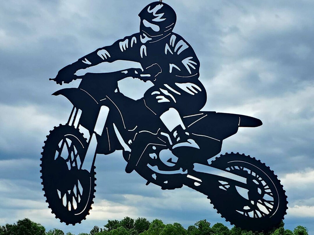 Dirt Bike Metal Sign: Motocross Rider Garage Decor - Etsy