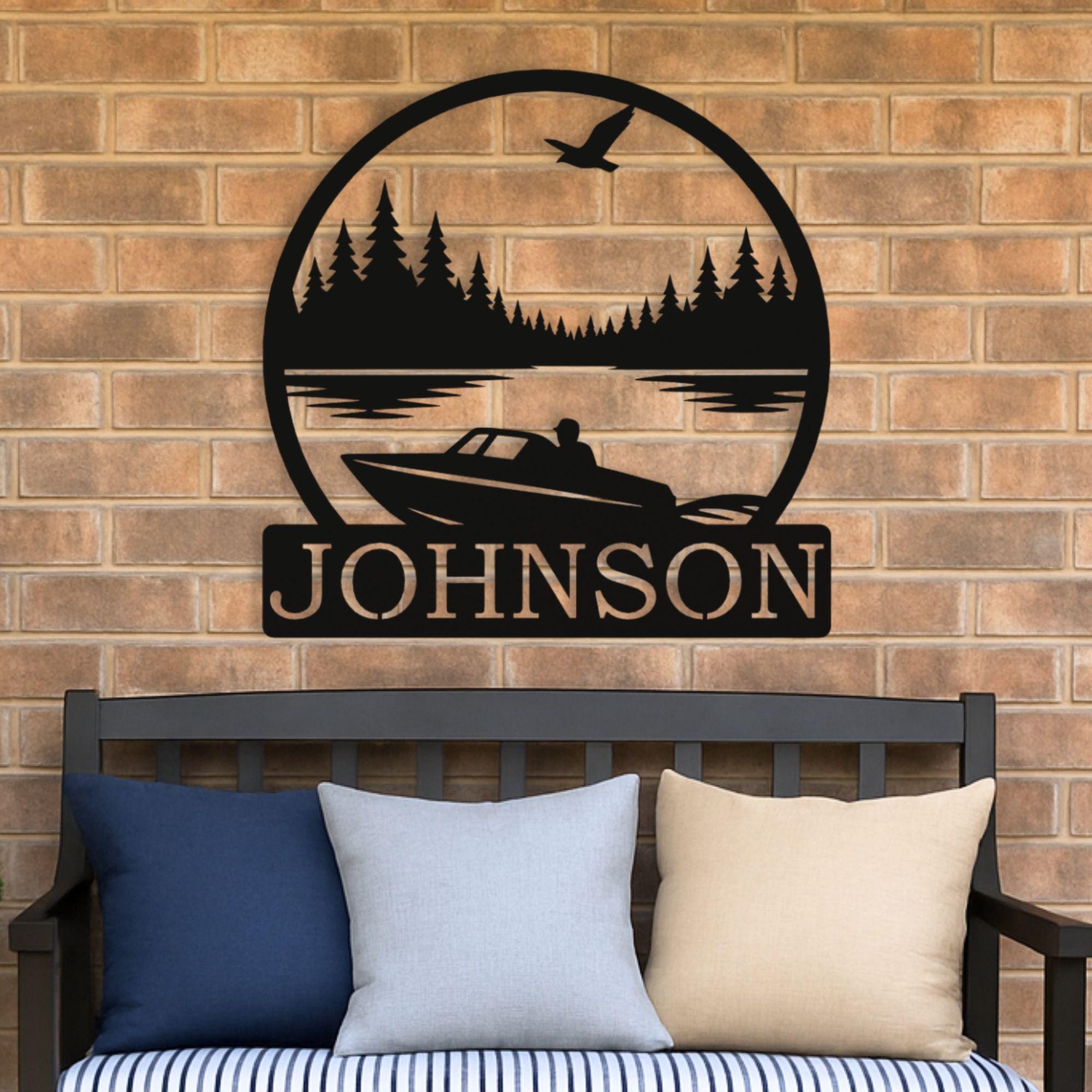 Personalized Lake House Sign, Custom Nautical Wall Art for Dock Cabin ...