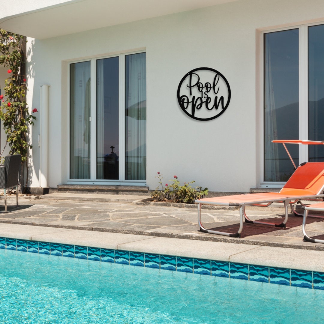 Pool Metal Sign, Poolside Sign, Backyard Metal Sign, Metal Sign for ...