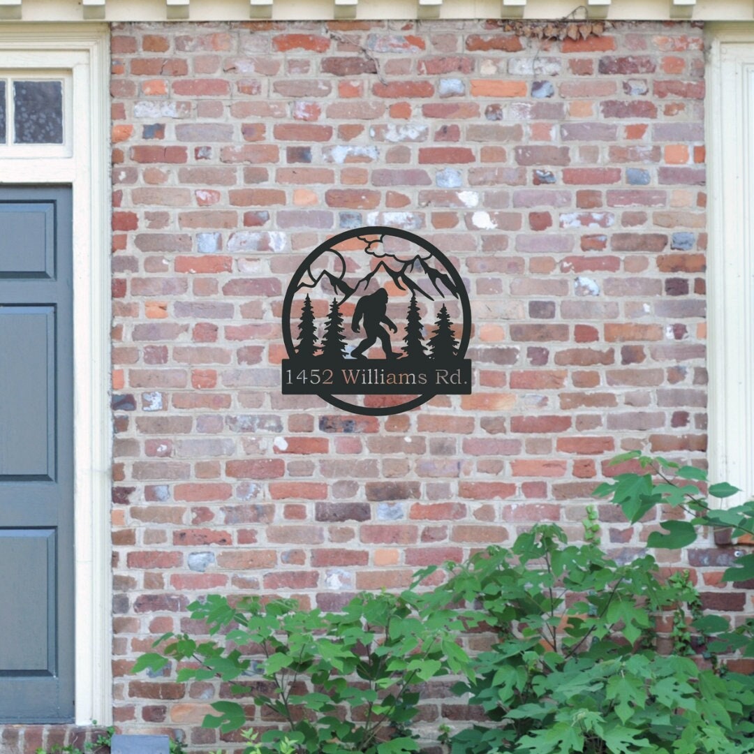 Address Bigfoot Metal Sign, Address Metal Sign, Personalized Bigfoot