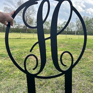 Initial Monogram Metal Yard Stake, Monogram Sign, Personalized Yard Stake, Monogram Yard Decor, Initial Yard Stake, Housewarming Gift