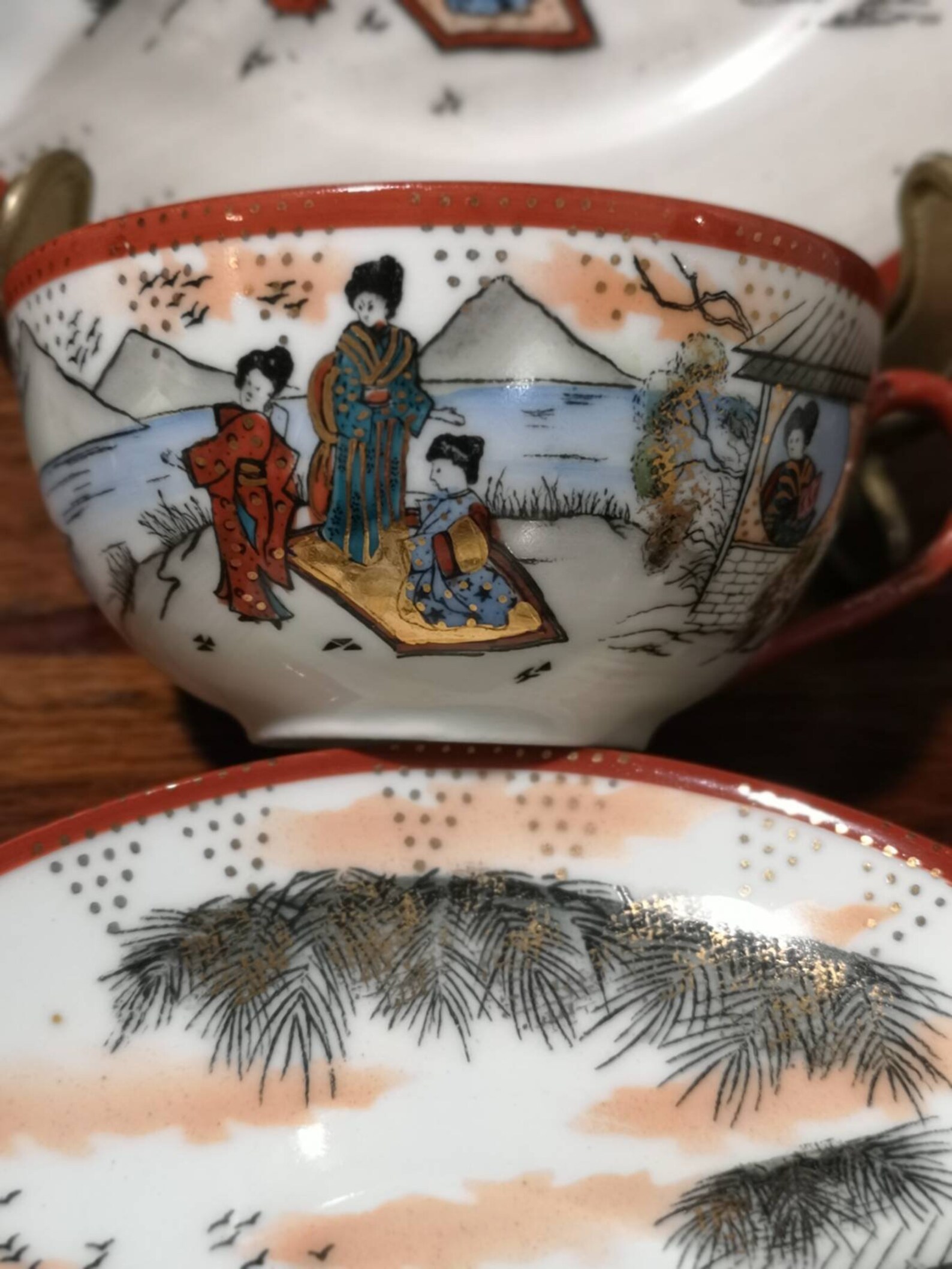 JAPAN Geisha Girl China Collectible Tea set Eggshell Porcelain Etsy