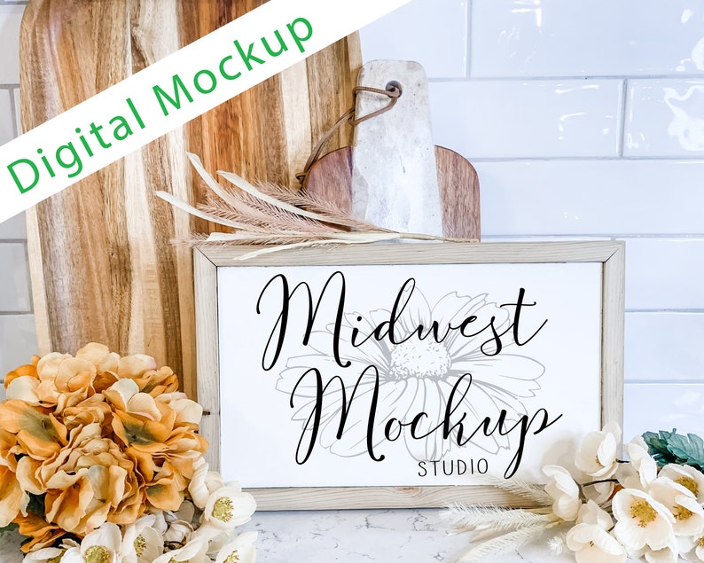 Download Kitchen Farmhouse Wood Sign Mockup Fall Mockup Add Your | Etsy