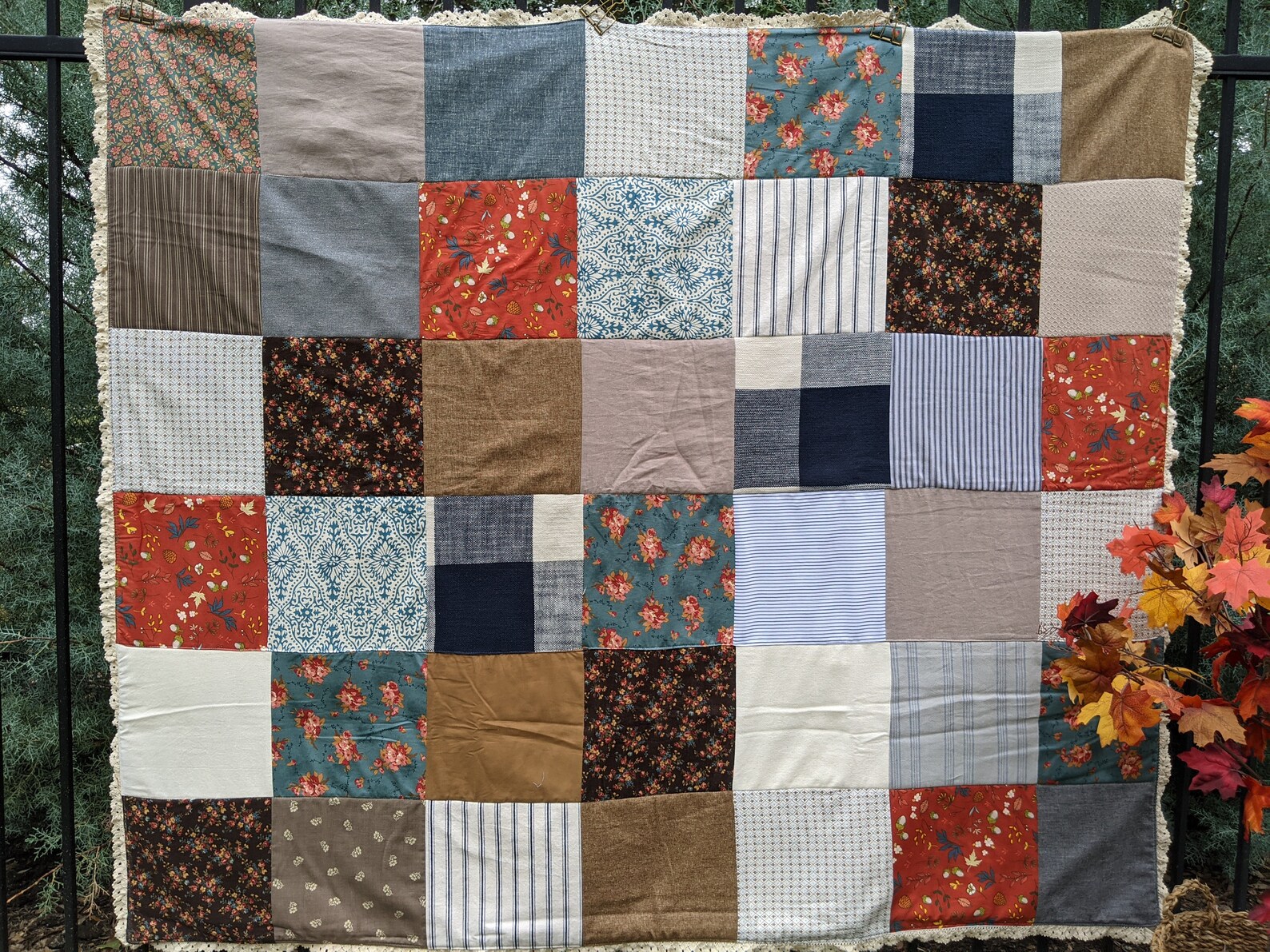 Festive Fall Harvest Blanket Handmade Autumn Patchwork Quilt Etsy