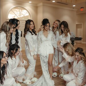 Bridal Robe, Bridal robe with train, Long Bridal robe, Bridal Lingerie, Wedding night lingerie - MARABELLA