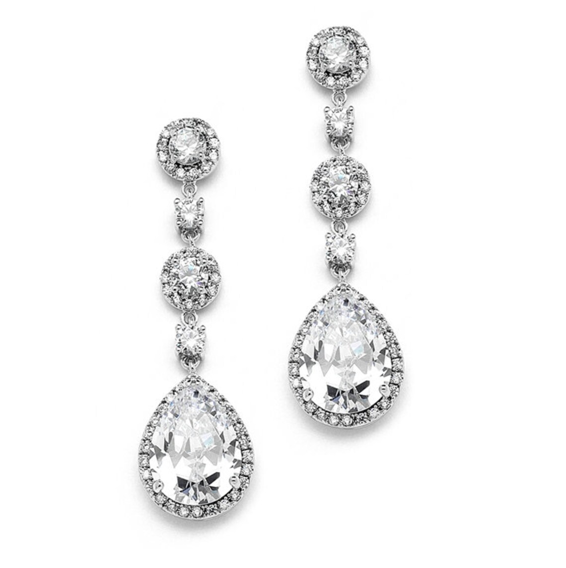 Crystal Drop Earrings Crystal Dangle Bridal Earrings Etsy