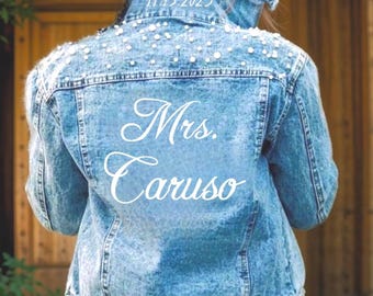 Plus Size Bride Denim Jacket, Plus Size Jean Jacket, Plus Size Bride, Customized Personalized Jacket, Future Mrs.