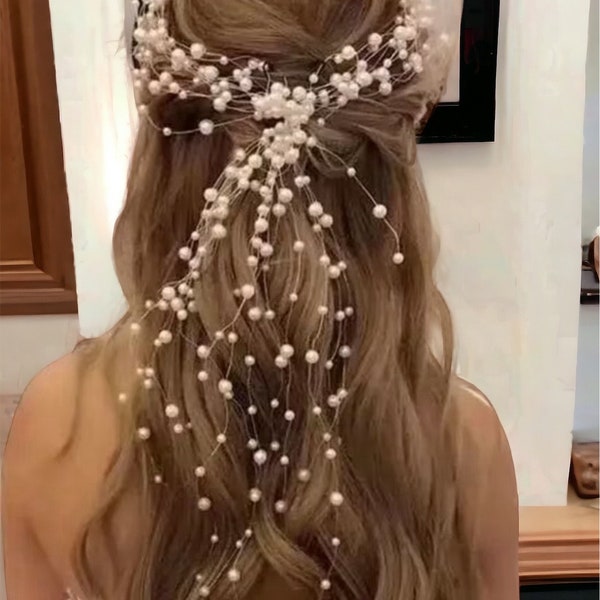 Pearl headpiece, Wedding headpiece, Gold Headpiece, Bridal Headpiece, Headband for bride, Boho wedding Bridal hair piece, Wedding headband