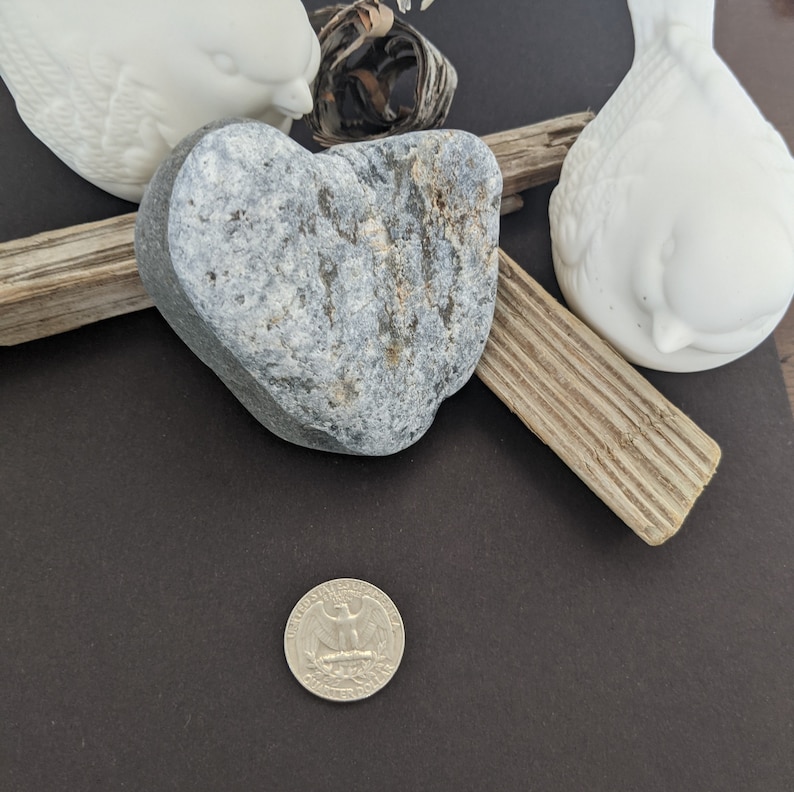 1 two toned heart shaped rock found on the shores of Maine; this unique heart rock would be a wonderful addition to rock collection!