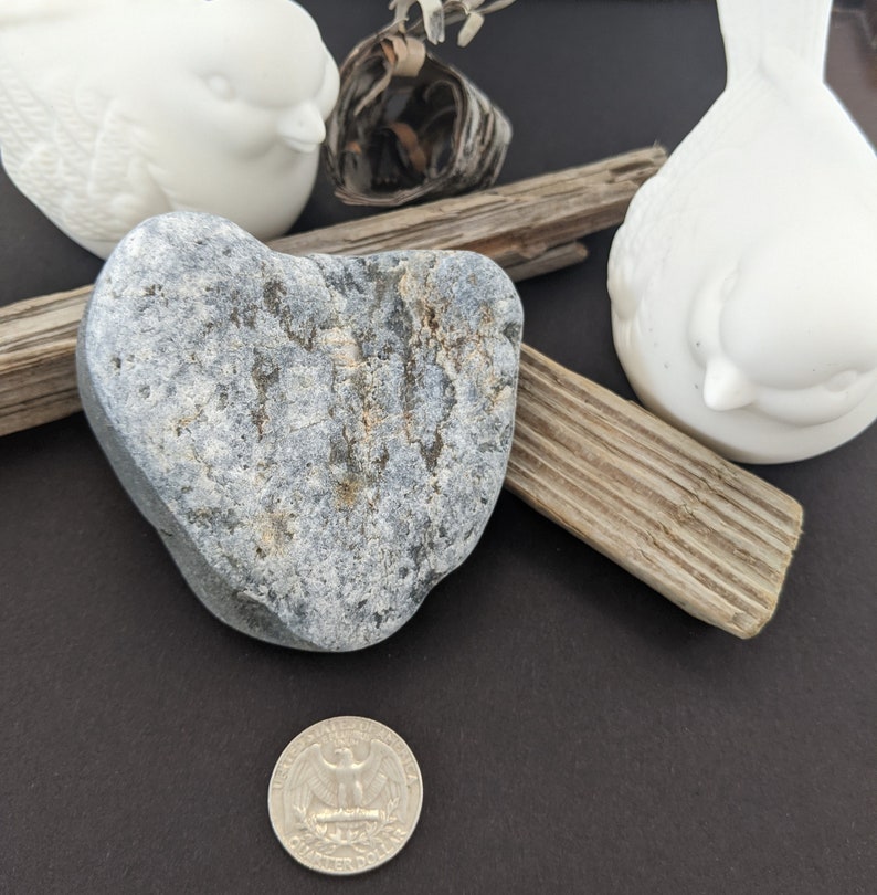 1 two toned heart shaped rock found on the shores of Maine; this unique heart rock would be a wonderful addition to rock collection!
