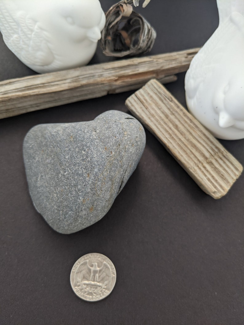1 two toned heart shaped rock found on the shores of Maine; this unique heart rock would be a wonderful addition to rock collection!