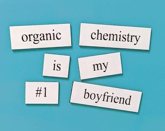 Chemistry Word Magnets | Laboratory Refrigerator Decor | Chemistry Poetry and Jokes | Graduation and Birthday Gift for Chemists and Teachers