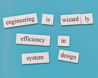 Engineering Word Magnets | Laboratory Refrigerator Magnets | Engineer Poetry and Jokes | Graduation and Birthday Gift for College Engineers