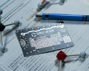 The Pocket Scientist - High School Ed. | Teenager STEM Wallet Ruler and Periodic Table Reference | Pocket Protractor for Students