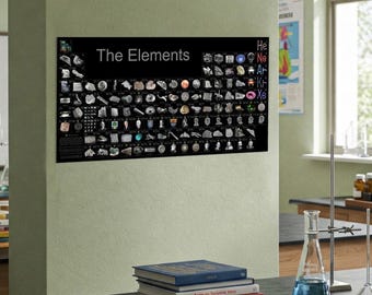 Periodic Table of Elements Real Photo Poster (40x20 in.) - by Theodore Gray - Laminated, Lab, Office, Bedroom, Dorm Reference Wall Chart