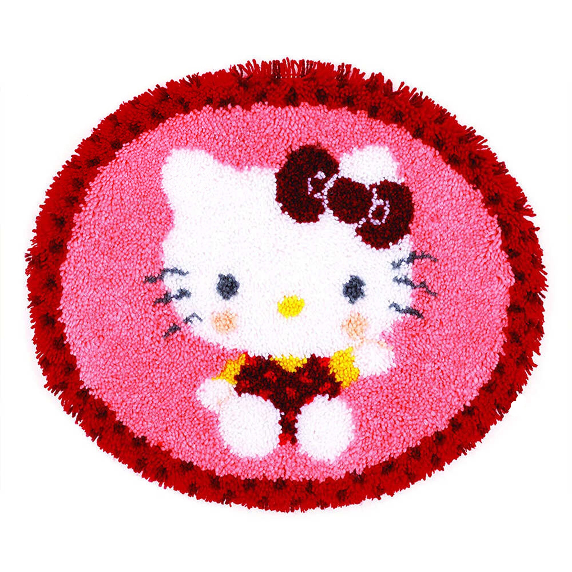 Hello Kitty Latch Hook Rug Set Handmade Crafts Embroidery DIY Etsy