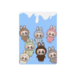 Cartas de pôquer, cartas de monstro Labubu, baralho divertido, itens exclusivos para a noite de jogos, baralho ilustrado fofo, jogo de festa infantil, pôquer