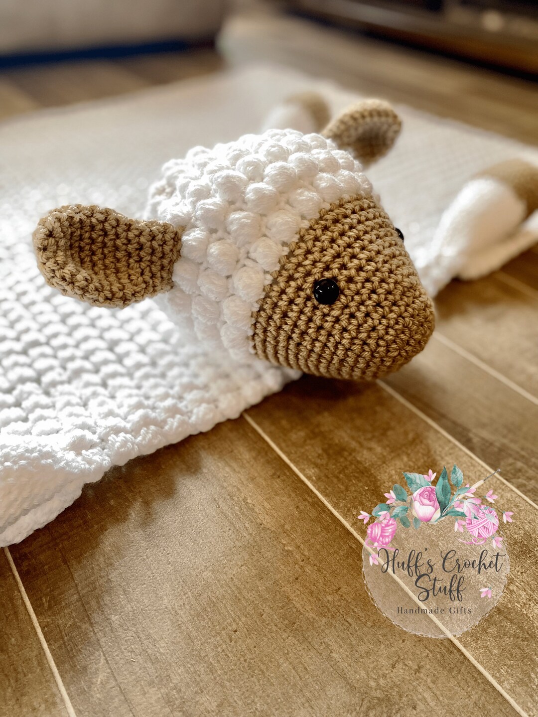 Lamb Baby Blanket Crochet Baby Blanket Bobble Stitch Baby Blanket Lamb Amigurumi Blanket Lamb