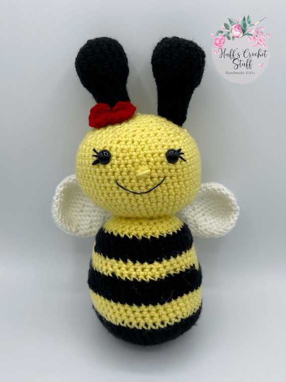 Bee Stuffed Animal Bumble Bee Toy Queen Bee Baby Gift Crochet Bee