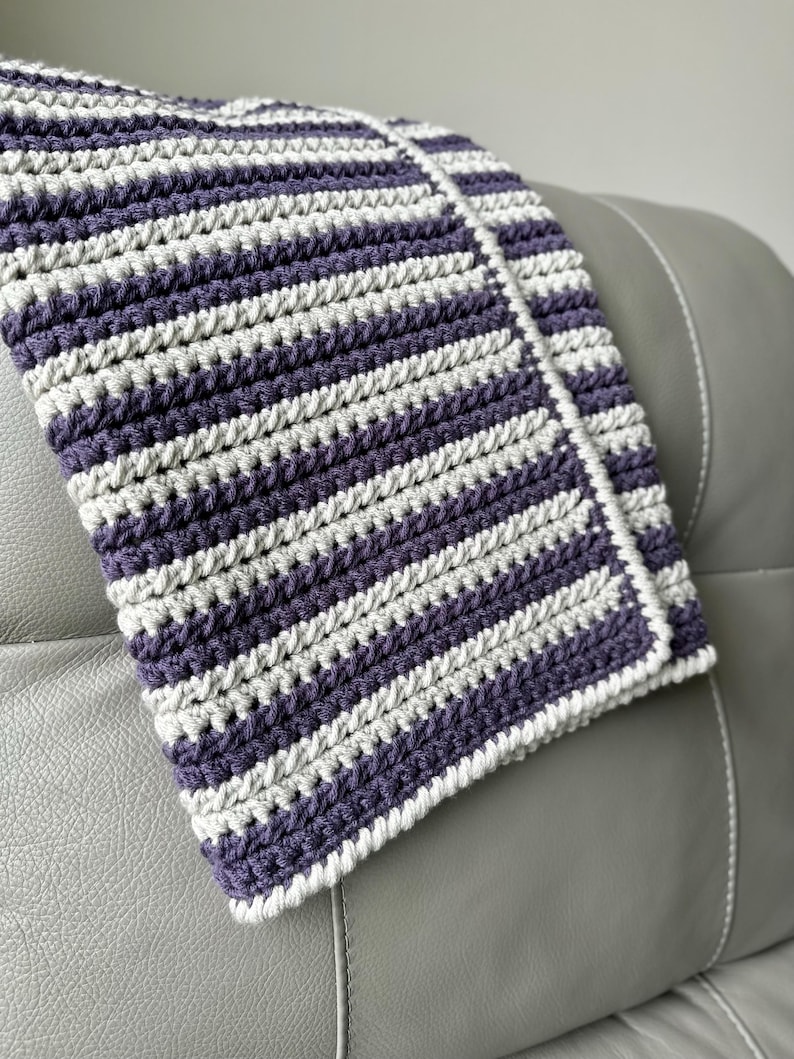 CROCHET PATTERN | Sasha's Stripes Crochet Baby Blanket | Crochet Blanket Pattern, Crochet Baby Blanket, Modern Crochet image 3