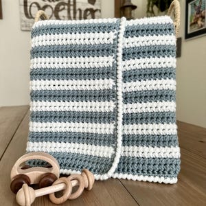 CROCHET PATTERN | Sasha's Stripes Crochet Baby Blanket | Crochet Blanket Pattern, Crochet Baby Blanket, Modern Crochet image 2
