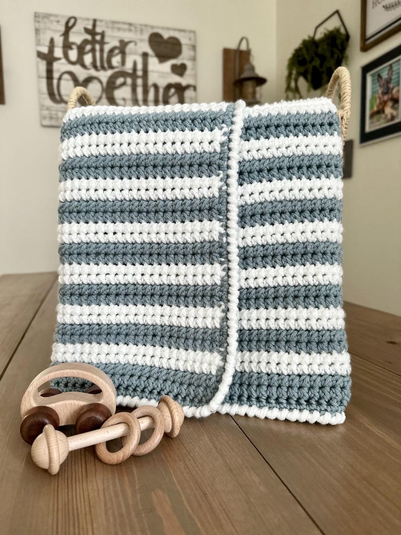 CROCHET PATTERN | Sasha's Stripes Crochet Baby Blanket | Crochet Blanket Pattern, Crochet Baby Blanket, Modern Crochet image 2