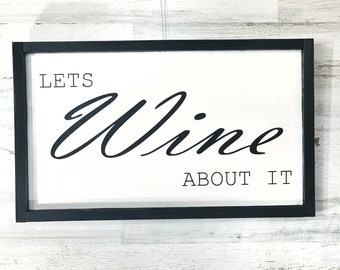 Hand Painted Wine Bar Sign, Rustic Kitchen Decor