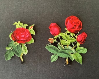 Red rose, iron on patch