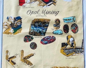 Paño de cocina Ross con estampado de ópalo.