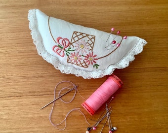 Pincushion (repurposed doily)