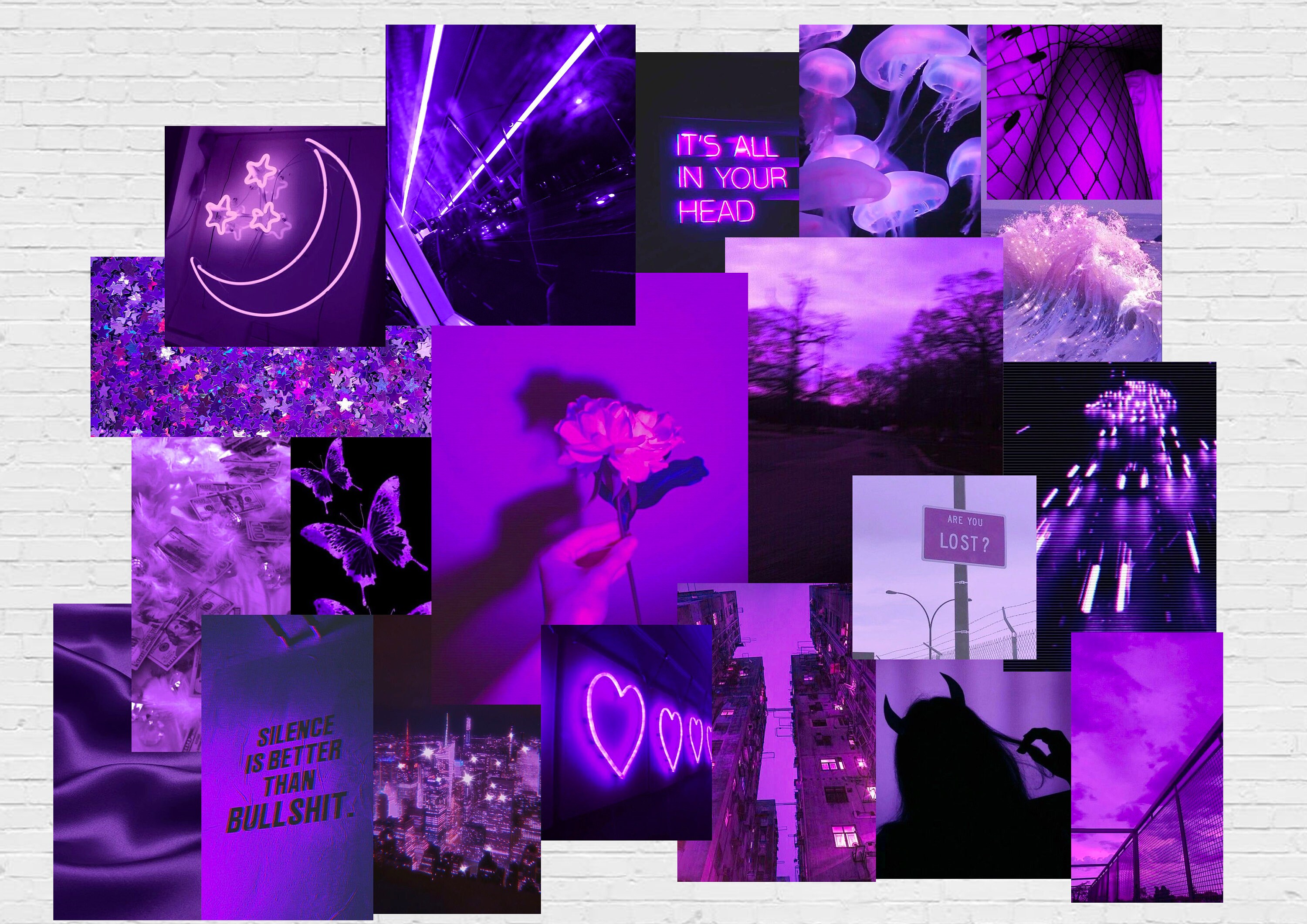 Purple Poster Aesthetic Wall Collage Download. Etsy