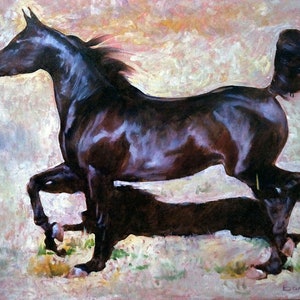 Horse Painting Original Art Large Oil on Canvas Classical Painting by ArtBolot