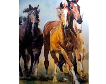 Horse Painting Original Art Extra Large Canvas Oil Painting Big Size Artwork by ArtBolot